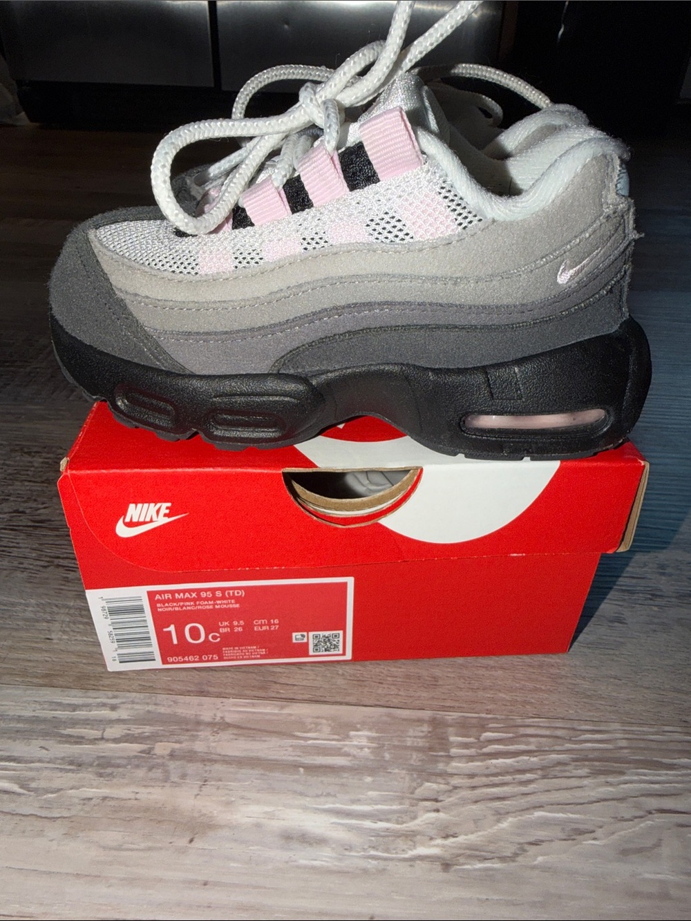 Nike Kids Air Max 95 Sneakers - Gray & Pink